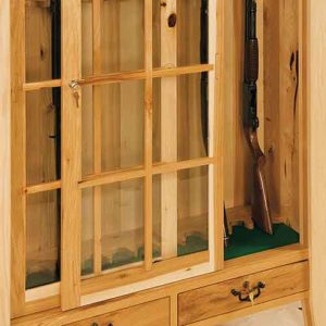 Amish Made Witemer Gun Cabinet with Sliding Doors.