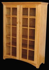 Mission bookcase with plain glass
