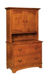 Amish Handcrafted Hutch topper with lateral file in the Noble Mission style.