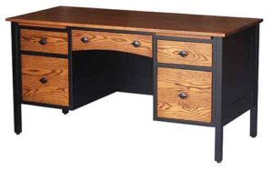 Amish Made Post Mission flat Top Desk