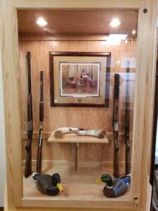 Front view of the Amish Crafted Single Door Gun and Trophy Cabinet