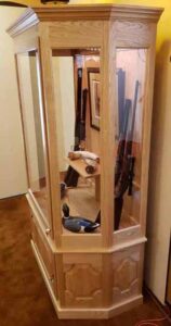 Side View of Amish Crafted Gun Cabinet and Trophy Case.