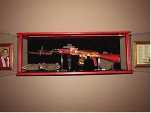 Wall Hanging AK-47 with split front display doors
