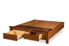 Amish Made Custom Platform Bed With Footboard Storage.