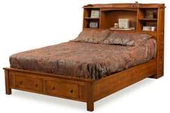 Custom Amish Crafted Storage Bed With Bookcase.