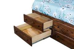 Storage Drawers on Custom Amish Made Bed.