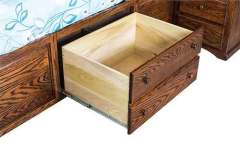 Deep Drawers on High Platform Amish Built Bed.