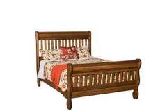 Old Classic Sleigh Mission Amish Hand Built Slatted Bed.