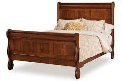 Old Classic Custom Sleigh Panel Bed Made By Amish Craftsmen.