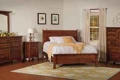 Natural Hardwood Custom Trimble Amish Made Bedroom Set.