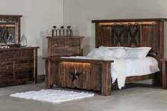 Vandella Lighted Amish Custom Crafted Bed.