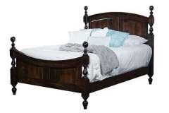 Bow Panel Amish Crafted Bed With Turned Post shown in brown maple hardwood