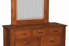 Our custom Amish built Ashton smaller 7 drawer dresser is shown here. The mirror can be added as an option.