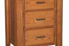 A narrower version of the Ashton nightstand with 3 drawers. Solid Oak wood is used.