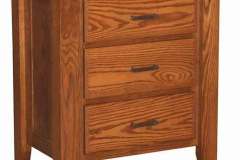 Here is our custom Amish made Ashton nightstand with 3 drawers. This one is shown in Oak wood.