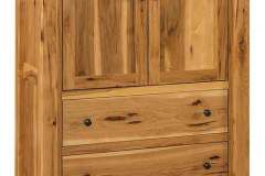 Shown here is our Rustic Hickory Brockport Armoire. This piece has a clear coat finish to show off its rustic look.