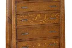 A chest of drawers in the Cambridge style shown in 1/4 sawn Oak wood.