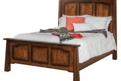 This is our Amish built king size Cambridge panel bed. It is seen here in Oak wood with a burnished finished.