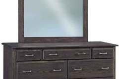 What you see here is our custom 7 drawer Eckenridge dresser with a mirror. Many different sizes are available to choose from.