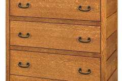 3 big drawers and 2 small drawers show off this Granny Mission chest, all custom Amish built.