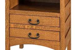 This is our custom Granny Mission 2 drawer nightstand. Seen here with Michael's Cherry stain.