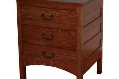 Amish crafted 3 drawer Granny Mission nightstand is seen here.