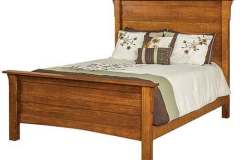 Seen here is our custom Amish built queen size Granny Mission bed. You can select the wood you want it made with.