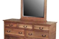 This is our 7 drawer version of the Granny Mission dresser with a mirror. The mirror is made with beveled glass.