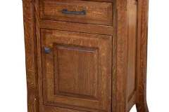 Here is the 1 drawer/door Homestead nightstand. This one is 1/4 Sawn Oak wood with Michael's Cherry stain.