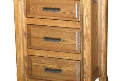 This is our custom built Amish Homestead 3 drawer nightstand. It has raised panel drawers and ends.