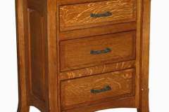 This is our Amish built Homestead nightstand. It is seen here with raised panel drawers