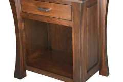 Seen here is our Vandalia night stand with just 1 drawer and an open space.