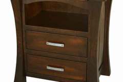 This is our Brown Maple Vandalia custom Amish built nightstand. It comes with 2 flush inset drawers and the open space.