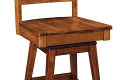 The Argo Swivel Bar Stool has a little Mission influence going on with the slatted back. Amish construction from solid hardwood makes a  durable piece of furniture that will last.