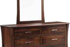 Here is our Amish made Carlisle 6-drawer dresser and mirror. Many woods other than Brown Maple can be used to make this collection.