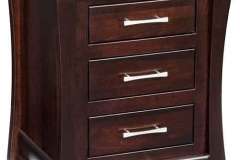 Take notice of the beautiful curves on the Carlisle style pieces. The drawers are all flush inset with undermount soft close drawer glides.