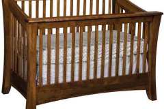 Here is our custom Amish made Carlisle slat convertible crib. It has a mellow hand hewn look framed by bowed edges capped with exquisite craftsmanship.