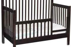 Here you have our Economy slat convertible crib with the included day bed conversion in place.  Work's perfectly in a nursery or any other bedroom.