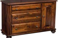 The Amish custom crafted Hampton dresser with cabinet storage.  Perfect height to also double as a baby changing table.