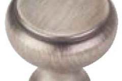 Our round know cabinet hardware with a brushed nickel finish.