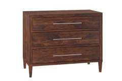 Haven style changer has 6 drawers and is tall enough to use as a changing table. This one is shown in Sap Cherry wood with Asbury stain.  Full extension drawer glides come standard.