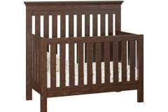 This Haven custom crib also comes with in a slat back style as well. It is shown here made in Brown Maple with the Rich Tobacco stain.