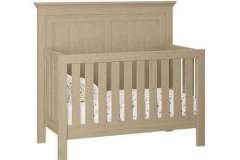 Amish handcrafted Haven style convertible crib that is Amish crafted is shown here in Hard Maple wood with a clear finish. It easily changes from a crib to a toddler bed and then a regular bed.