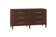 Amish crafted Solid wood Haven 6-drawer dresser in Brown Maple wood and done in a Rich Tobacco stain.