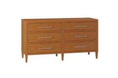 Solid Wood Haven style 6-drawer dresser that is 60" wide and done in Red Oak wood with Seely stain. Hardware can be customized to fit your room decor