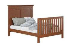 This is the Haven crib converted to a double bed in Quarter Sawn Oak wood with Michael's Cherry stain.