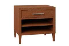 The custom open nightstand in the Haven style gives you some options for storage.