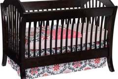 This is the Amish made custom Manhattan style convertible crib with the slat headboard and footboard.