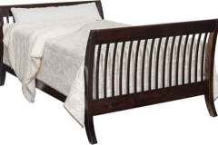 Our Amish handcrafted Manhattan Slat conversion crib converted into a double bed.  The crib can also be quickly converted to a day bed.