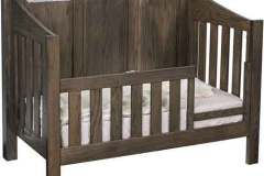 Custom Amish made Mission style toddler bed with the paneled headboard.